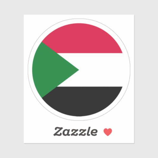 Sticker rond drapeau du Soudan (Feuille)