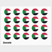 Sticker Rond Drapeau du Soudan (Feuille)