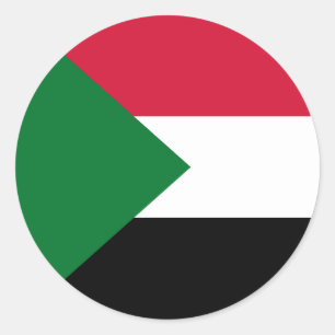 Sticker Rond Drapeau du Soudan