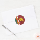 Sticker Rond Drapeau du Sri Lanka (Enveloppe)