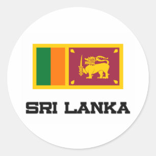 Sticker Rond Drapeau du Sri Lanka