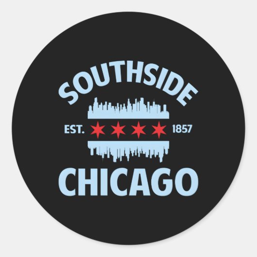 Sticker Rond Drapeau du sud de Chicago (Devant)