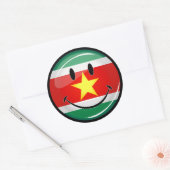 Sticker Rond Drapeau du Suriname | Visage souriant (Enveloppe)