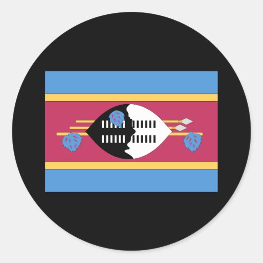 Sticker Rond Drapeau du Swaziland (Devant)