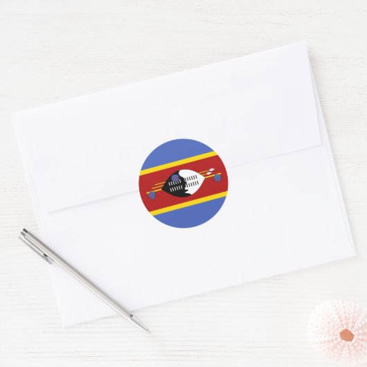 Sticker Rond drapeau du Swaziland (Enveloppe)