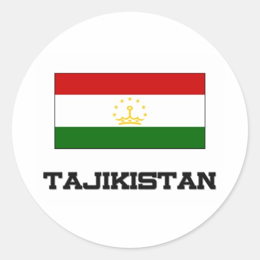 Sticker Rond Drapeau du Tadjikistan (Devant)