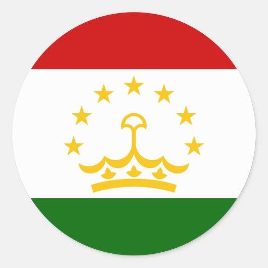 Sticker Rond Drapeau du Tadjikistan (Devant)