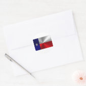 Sticker Rond Drapeau du Texas en métal brossé (Enveloppe)
