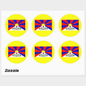 Sticker Rond Drapeau du Tibet (Feuille)