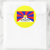 Sticker Rond Drapeau du Tibet (Sac)