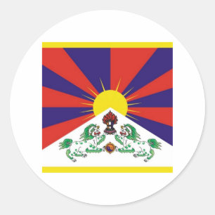 Sticker Rond Drapeau du Tibet