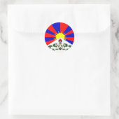 Sticker Rond Drapeau du Tibet (Sac)