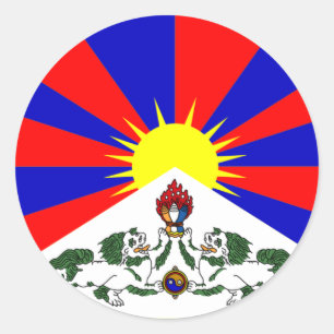 Sticker Rond Drapeau du Tibet