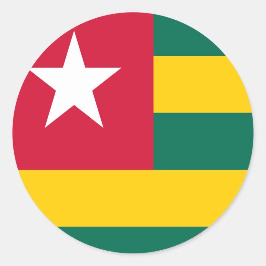 Sticker Rond Drapeau du Togo (Devant)