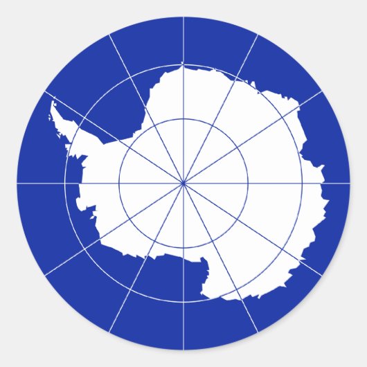 Sticker Rond Drapeau du Traité sur l'Antarctique. Antarctique (Devant)