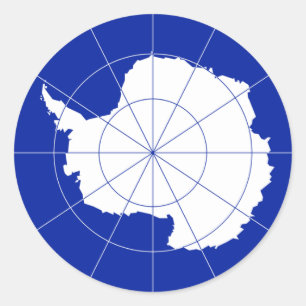 Sticker Rond Drapeau du Traité sur l'Antarctique. Antarctique