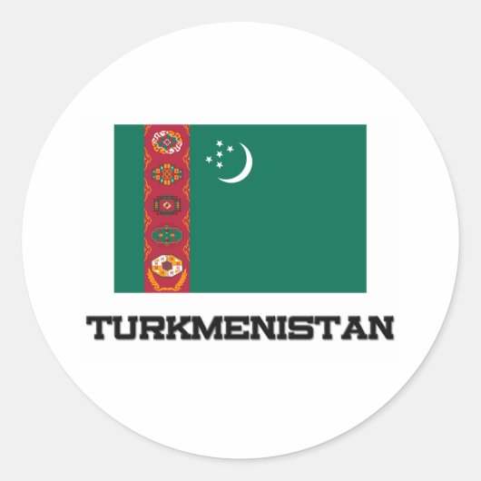Sticker Rond Drapeau du Turkménistan (Devant)
