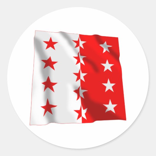 Sticker Rond Drapeau du Valais (Devant)