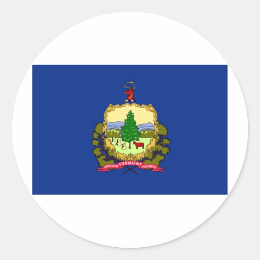 Sticker Rond Drapeau du Vermont (Devant)