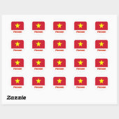 Sticker Rond Drapeau du Vietnam avec nom (Feuille)