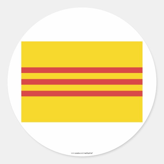 Sticker Rond Drapeau du Vietnam du Sud (Devant)