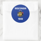 Sticker Rond Drapeau du Wisconsin (Sac)