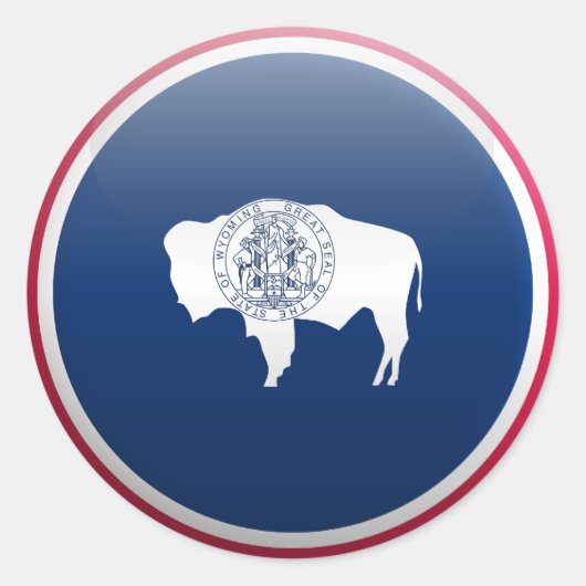 Sticker Rond Drapeau du Wyoming (Devant)