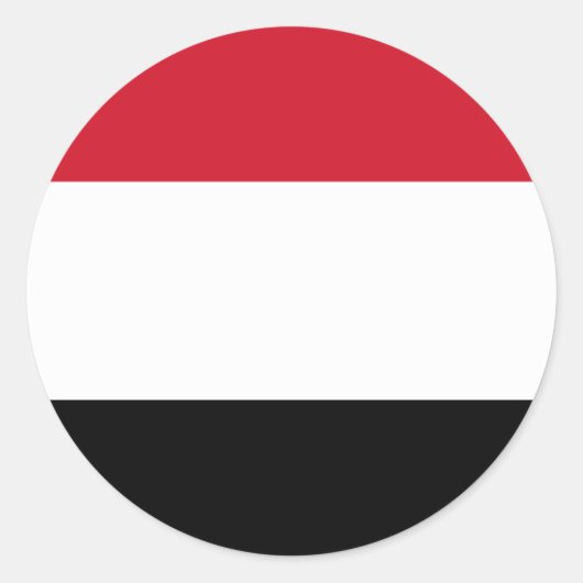 Sticker Rond Drapeau du Yémen (Devant)