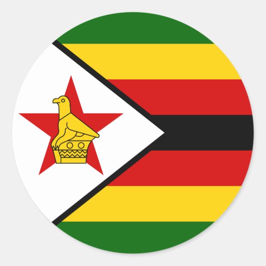 Sticker Rond Drapeau du Zimbabwe (Devant)