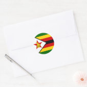 Sticker Rond Drapeau du Zimbabwe (Enveloppe)