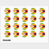 Sticker Rond Drapeau du Zimbabwe (Feuille)