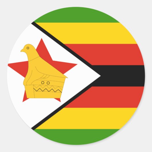 Sticker Rond Drapeau du Zimbabwe (Devant)
