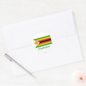 Sticker Rond Drapeau du Zimbabwe avec nom (Enveloppe)