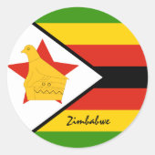 Sticker Rond Drapeau du Zimbabwe & Zimbabwe patriotes, vacances (Devant)