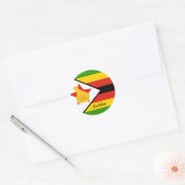 Sticker Rond Drapeau du Zimbabwe & Zimbabwe patriotes, vacances (Enveloppe)