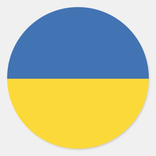 Sticker Rond Drapeau d'Ukraine (Devant)