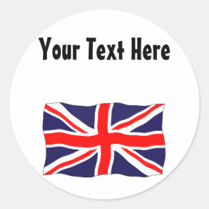 Sticker Rond Drapeau d'Union Jack - personnalisable avec votre