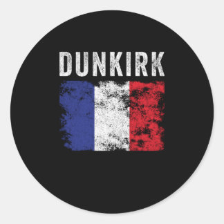 Sticker Rond Drapeau Dunkerque France Souvenir français