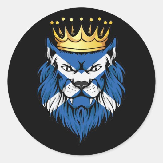 Sticker Rond Drapeau écossais Lion King (Devant)