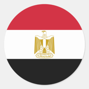 Sticker Rond Drapeau égyptien, Drapeau égyptien