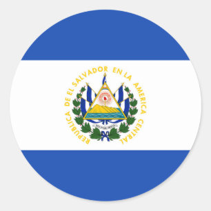 Sticker rond Drapeau El Salvador