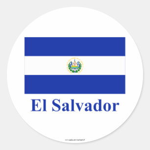 Sticker Rond Drapeau El Salvador avec nom