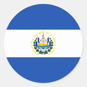 Sticker Rond Drapeau El Salvador - Bandera de El Salvador