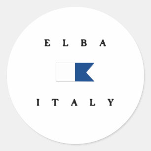 Sticker Rond Drapeau Elba Italie Alpha Dive