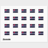 STICKER ROND DRAPEAU EN CUIR FLOTTANT (Feuille)