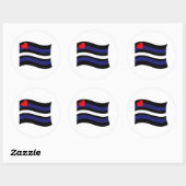 STICKER ROND DRAPEAU EN CUIR QUI FLOTTE (Feuille)