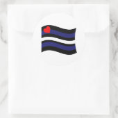 STICKER ROND DRAPEAU EN CUIR QUI FLOTTE (Sac)