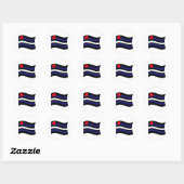 STICKER ROND DRAPEAU EN CUIR QUI FLOTTE (Feuille)
