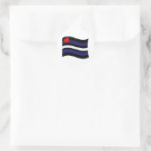 STICKER ROND DRAPEAU EN CUIR QUI FLOTTE (Sac)