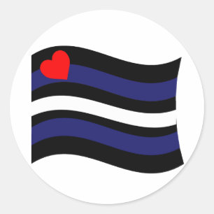 STICKER ROND DRAPEAU EN CUIR QUI FLOTTE